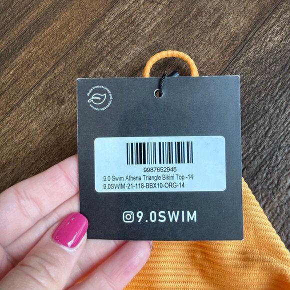 9.0 Swim Athena Orange Triangle Bikini Top NWT - Picture 7 of 11
